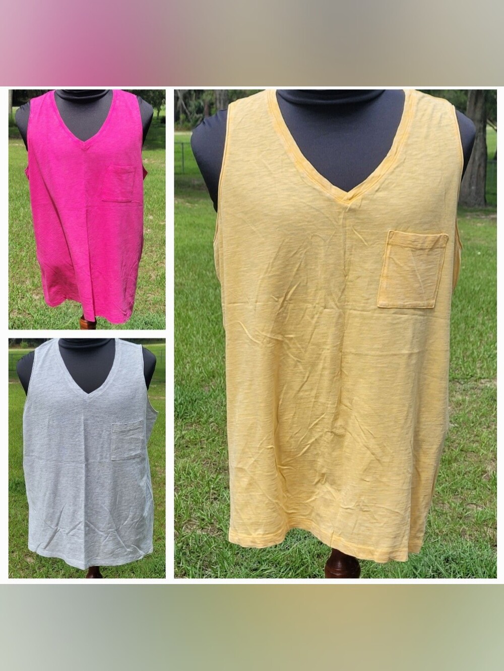 Time and Tru Lot of 3 Sleeveless Tees ❤️ Gorgeous Tees & Flattering! XL (16/18)